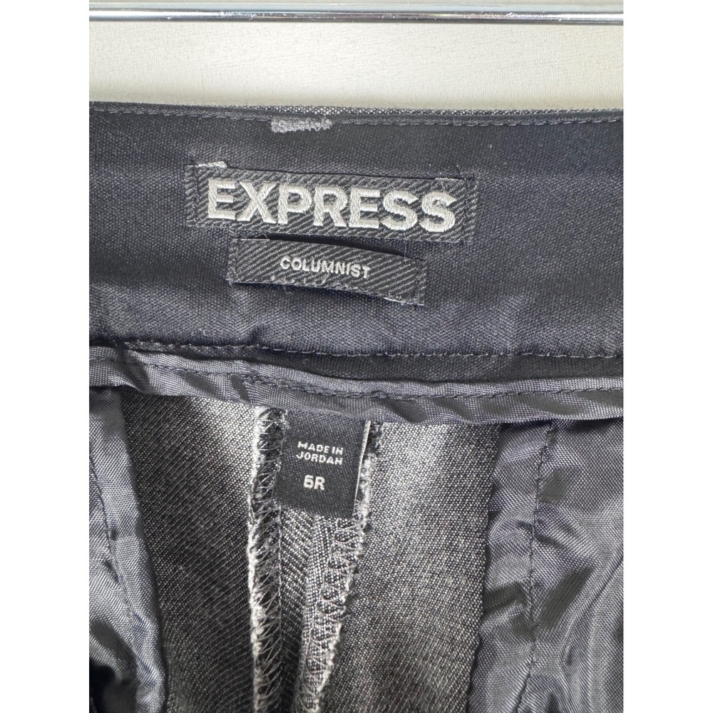 Express Columnist Gray Mid Rise Flare Dress Pants 6R Charcoal Office Trousers - Picture 3 of 6